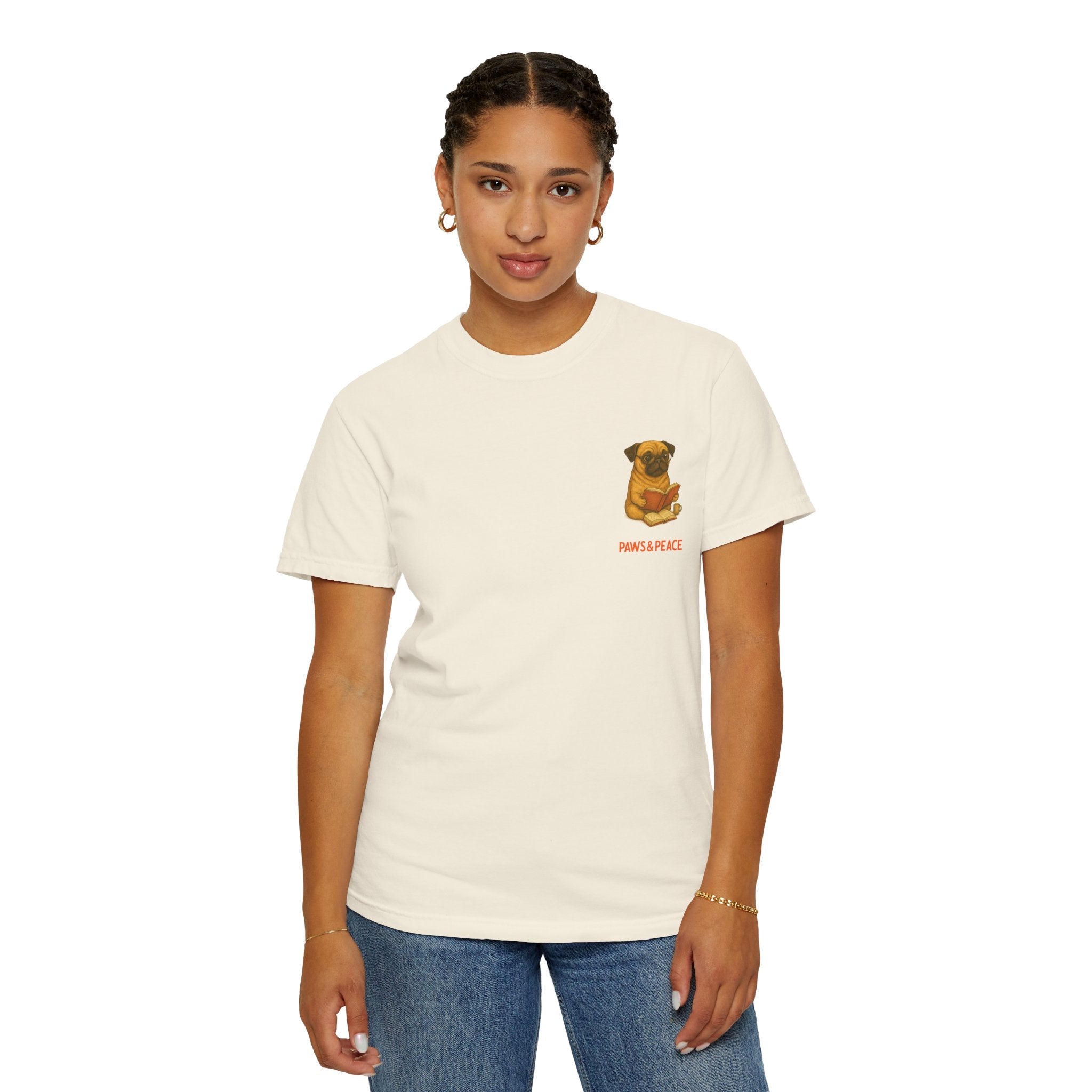 Unisex (Puggo) Reading in Almere T-Shirt by Paws&Peace Printify