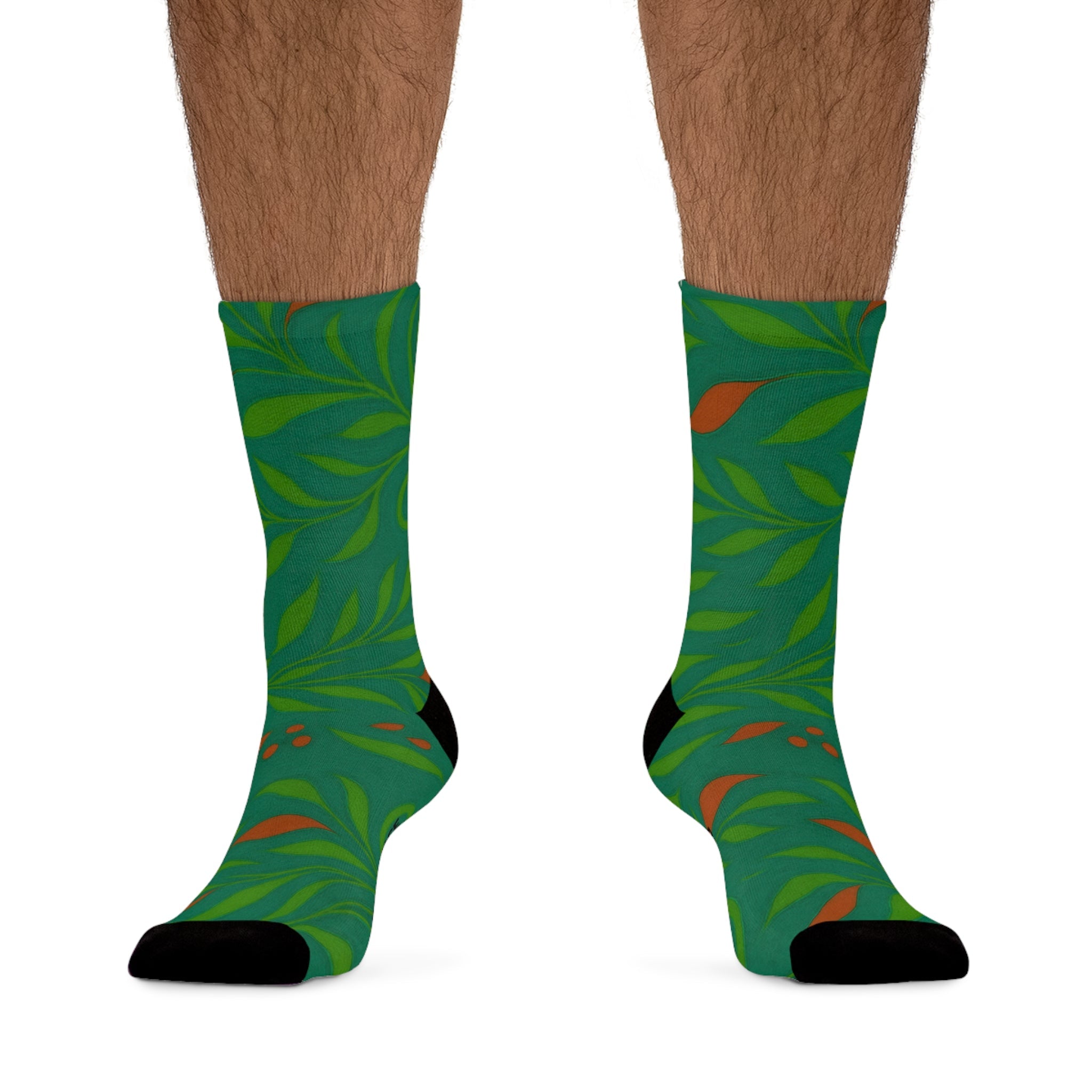 Paws&Peace Eco-Friendly Plant Print Socks (Green) Printify