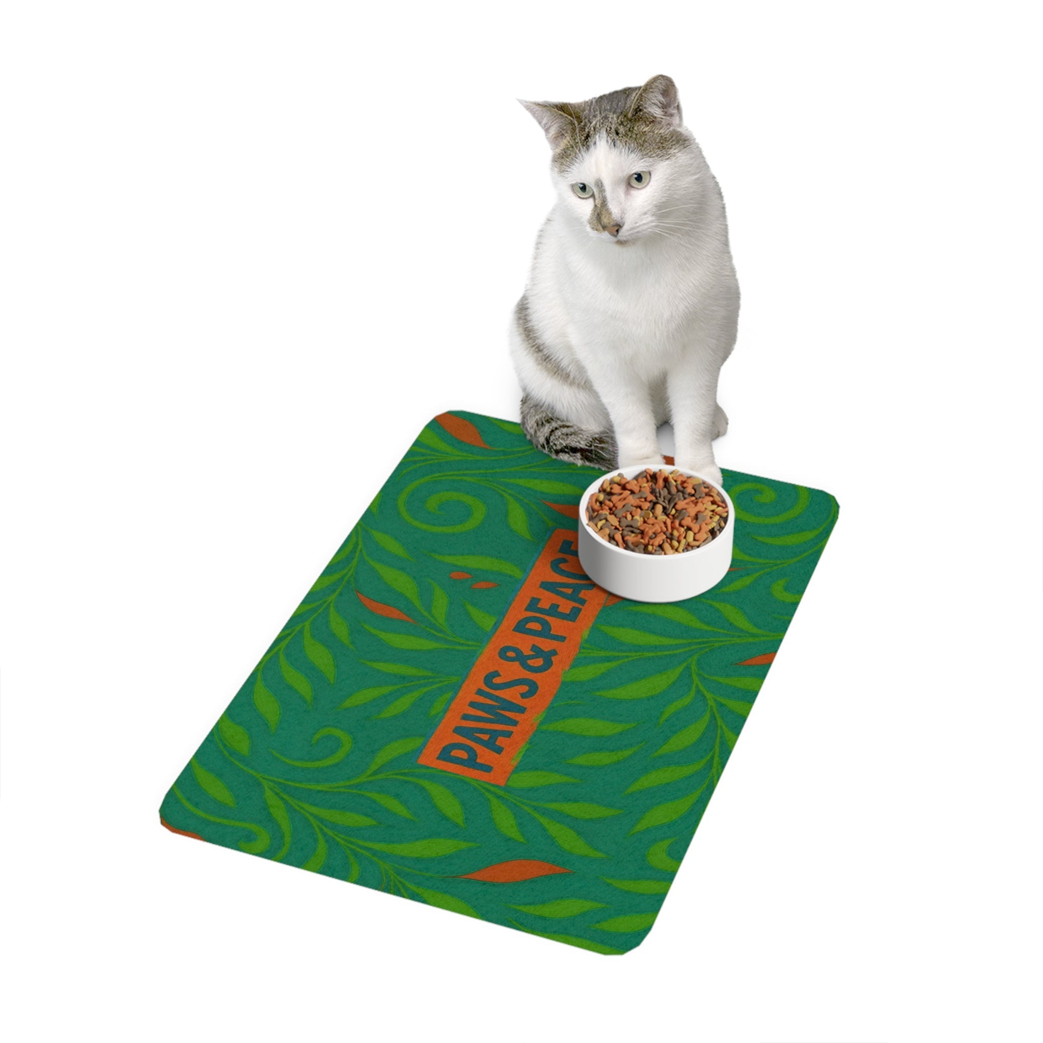 Paws & Peace Pet Food Mat | Eco-Friendly Pet Mat Printify