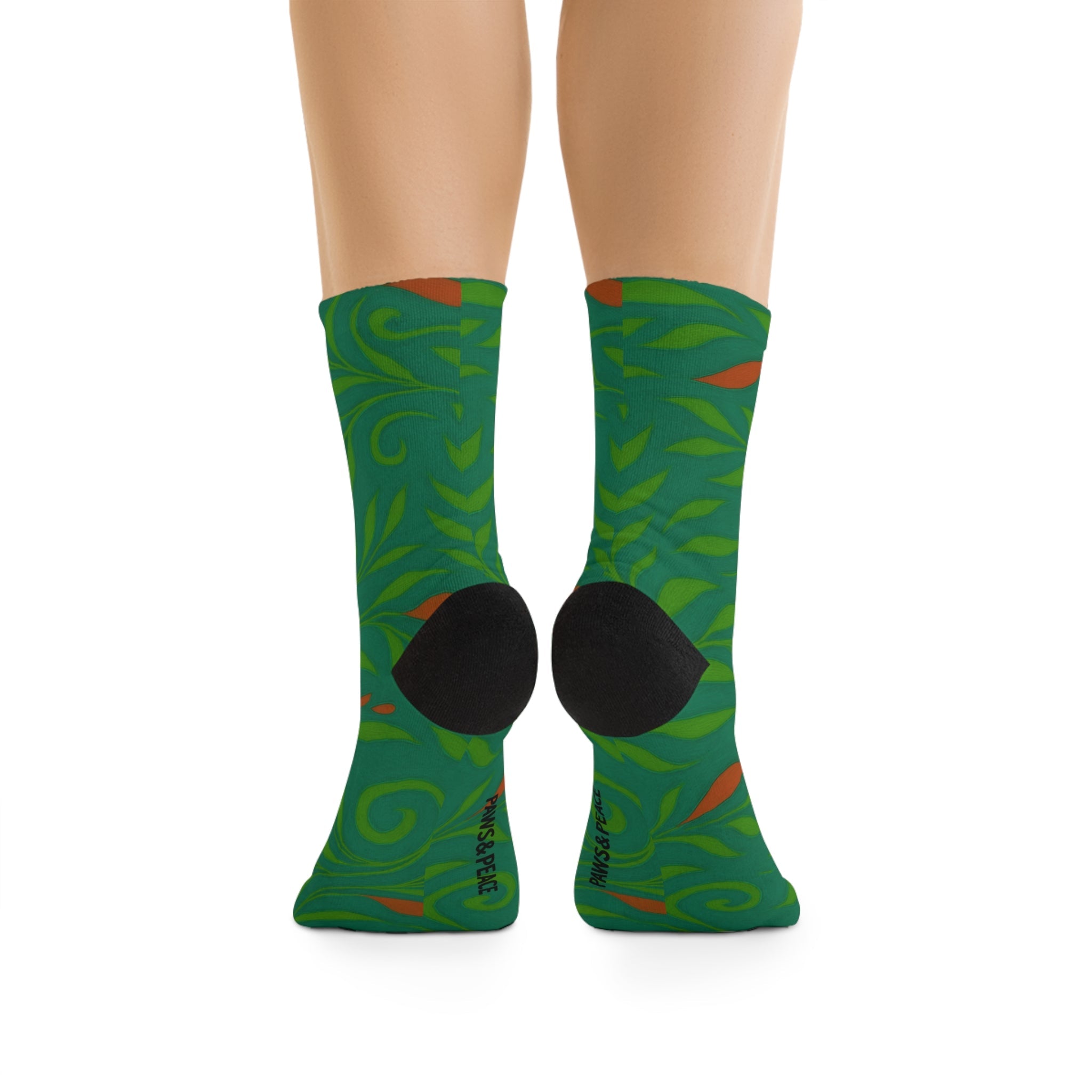 Paws&Peace Eco-Friendly Plant Print Socks (Green) Printify