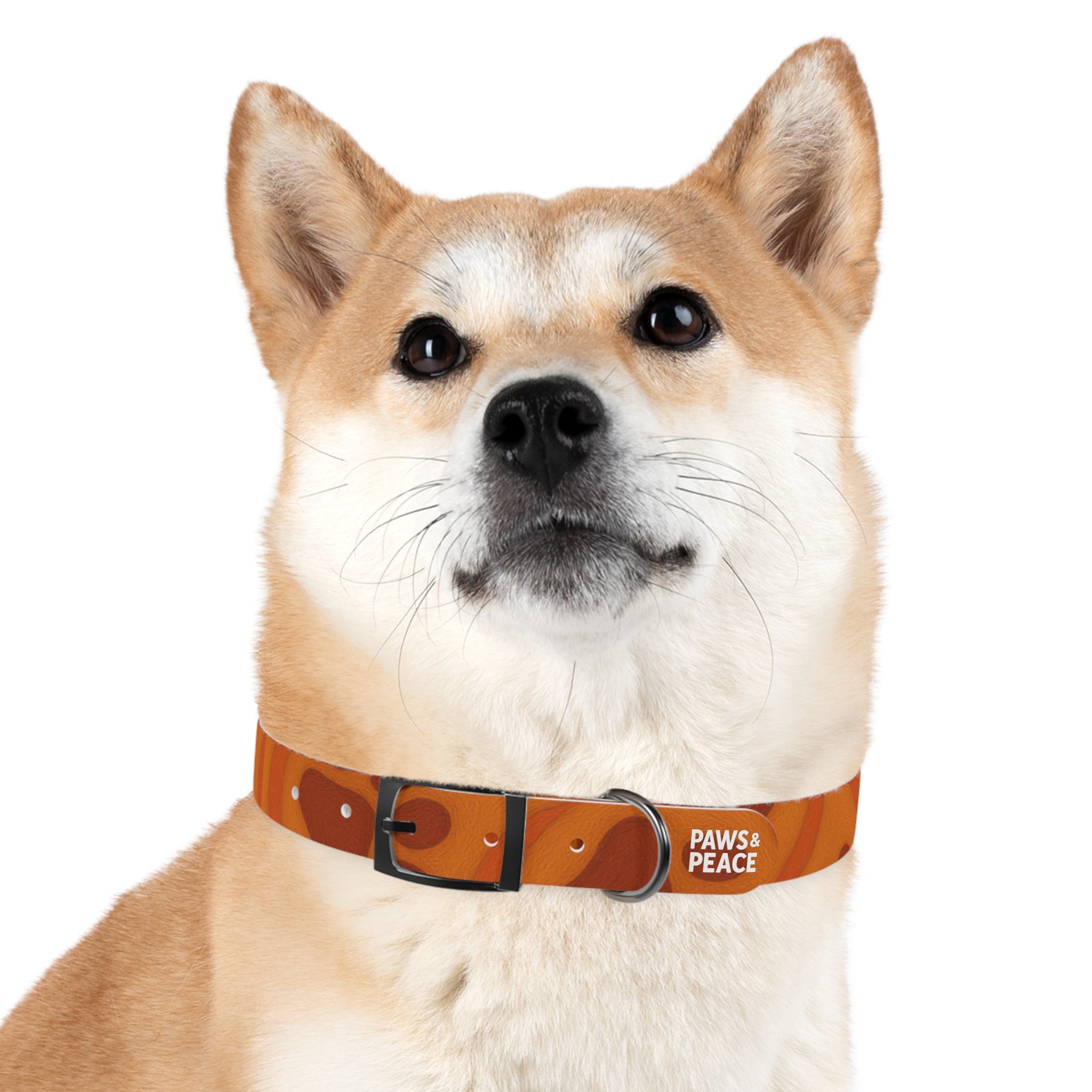 Stylish Pets Collar  (Orange) Paws&Peace Design Printify
