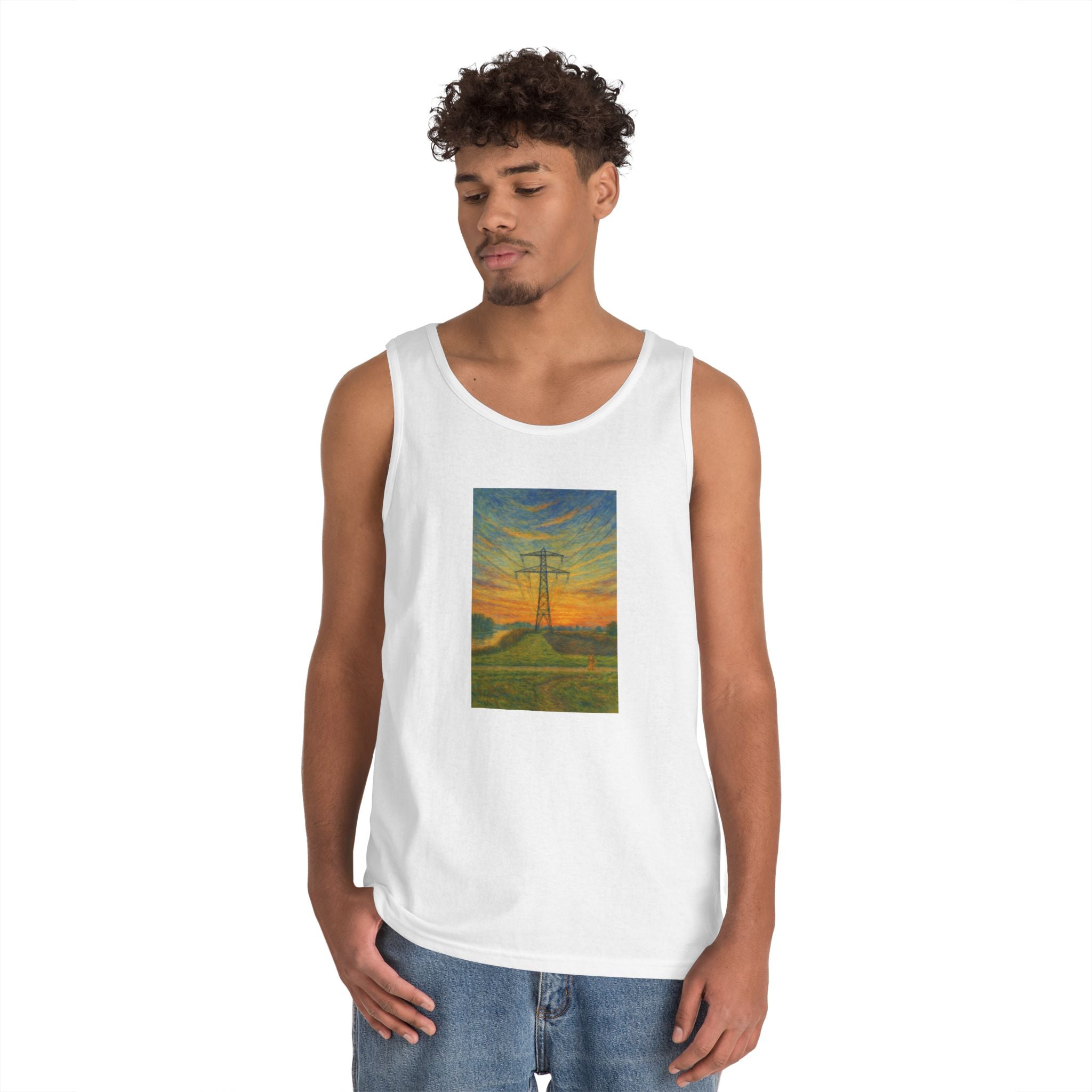 Unisex Long9 Sunset Tank Top by Paws&Peace Printify