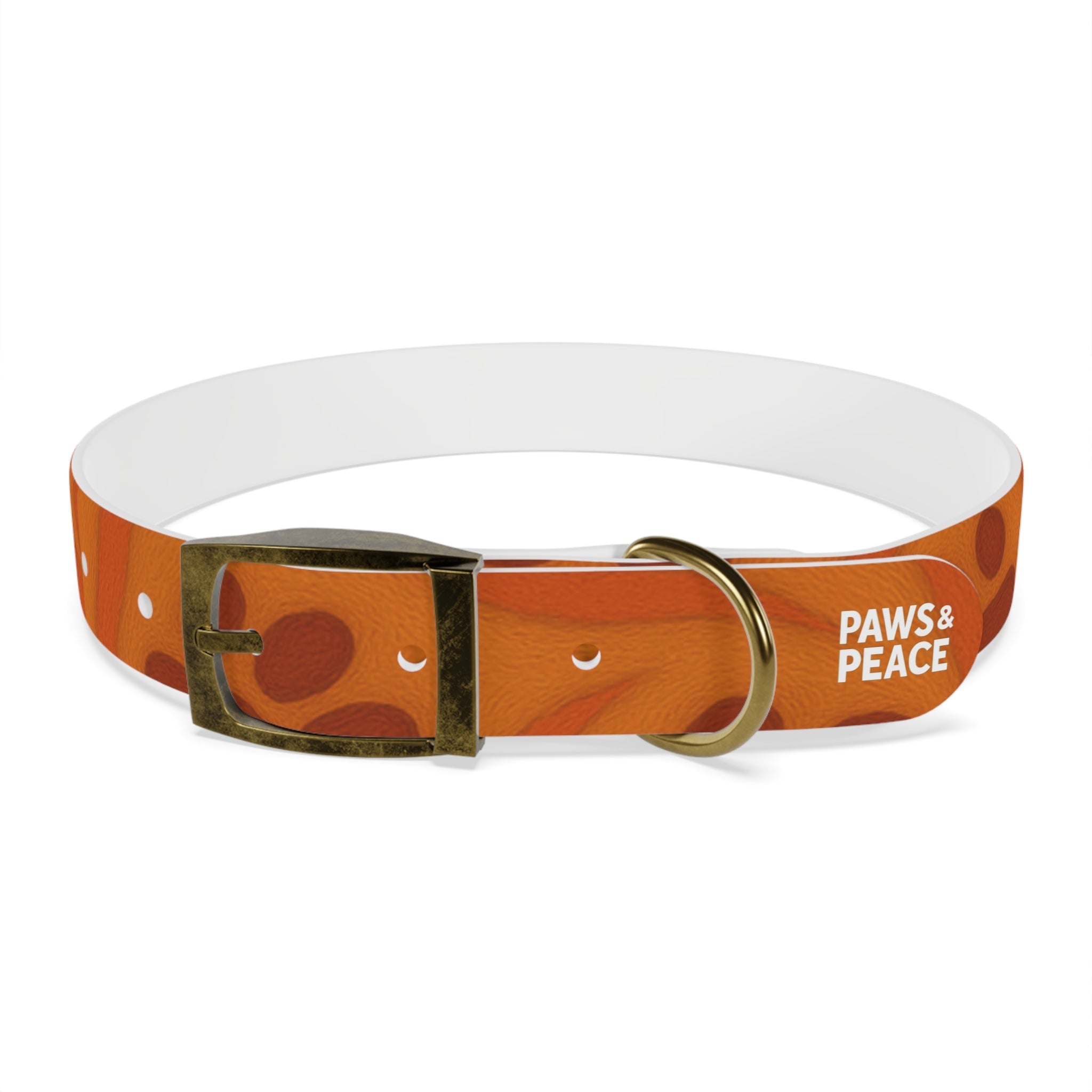 Stylish Pets Collar  (Orange) Paws&Peace Design Printify