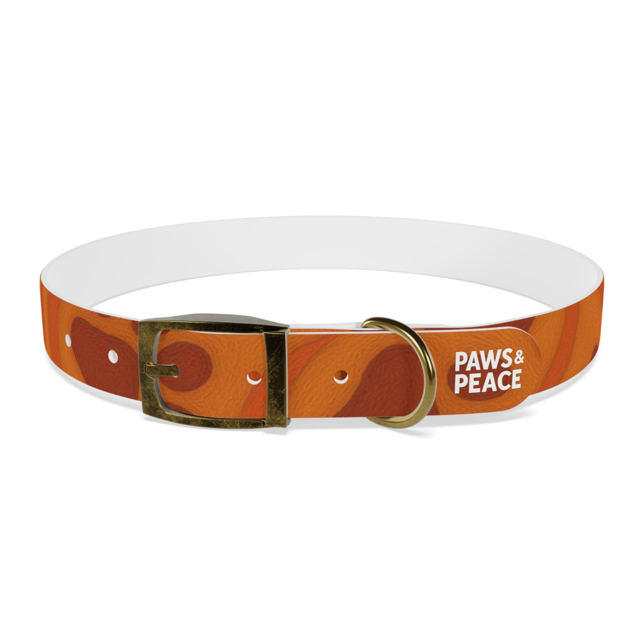 Stylish Pets Collar  (Orange) Paws&Peace Design Printify