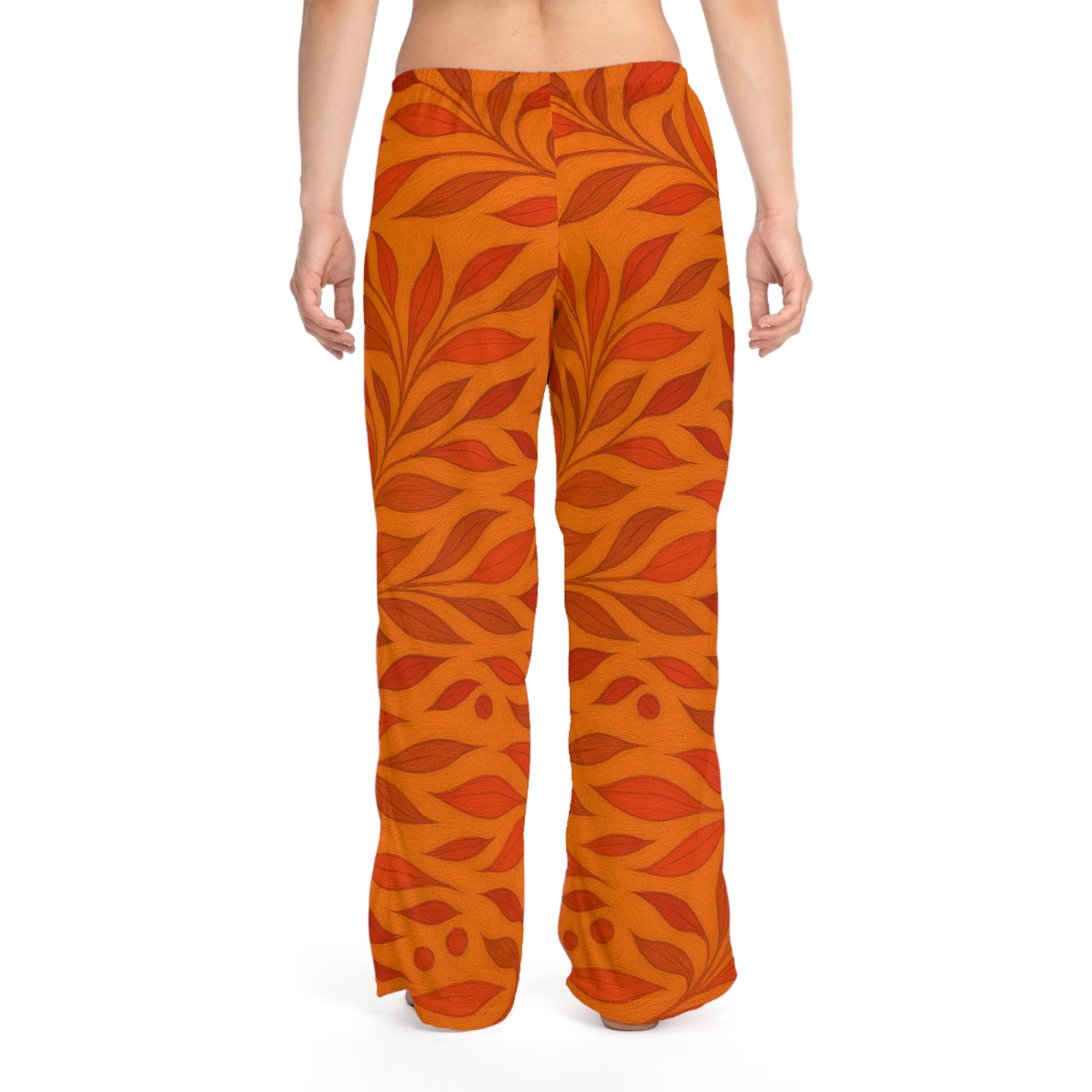 Orange leaf Women's Pajama Pants Printify