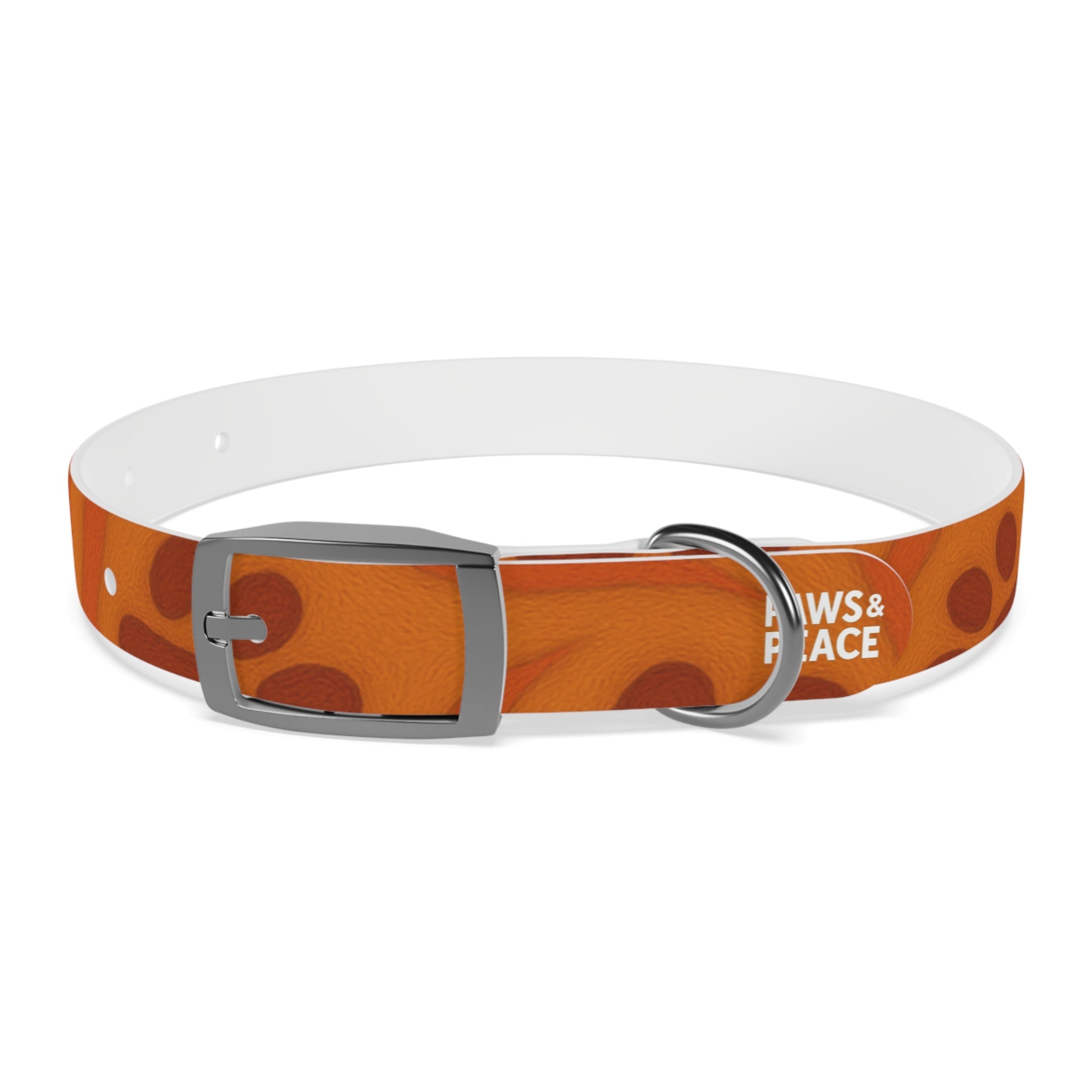 Stylish Pets Collar  (Orange) Paws&Peace Design Printify