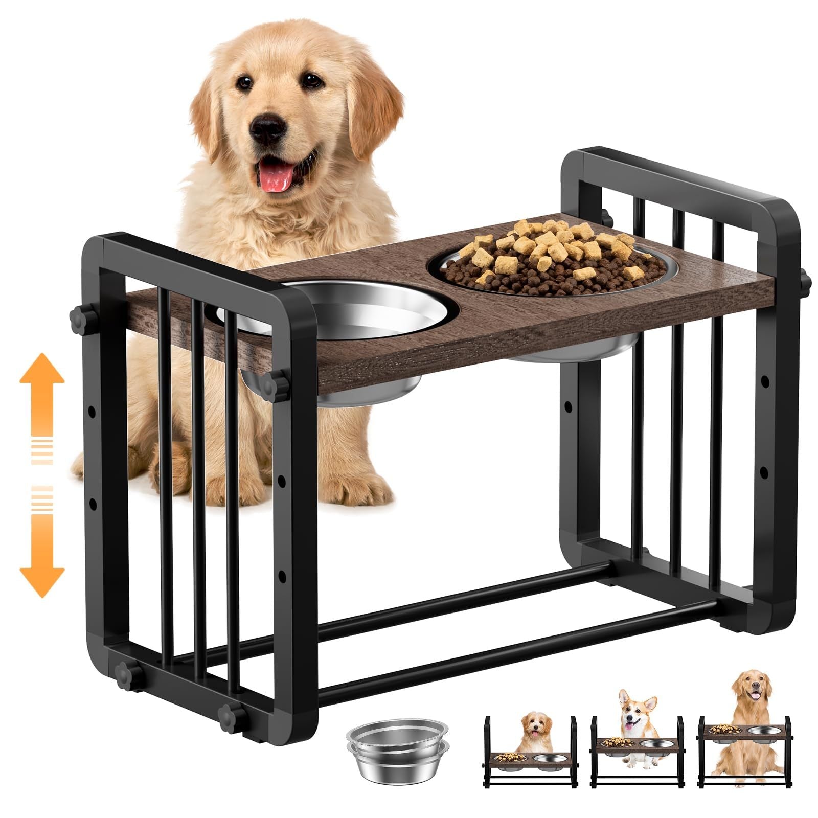 H-shaped Iron Frame Lifting Dog Bowl CJDropshipping