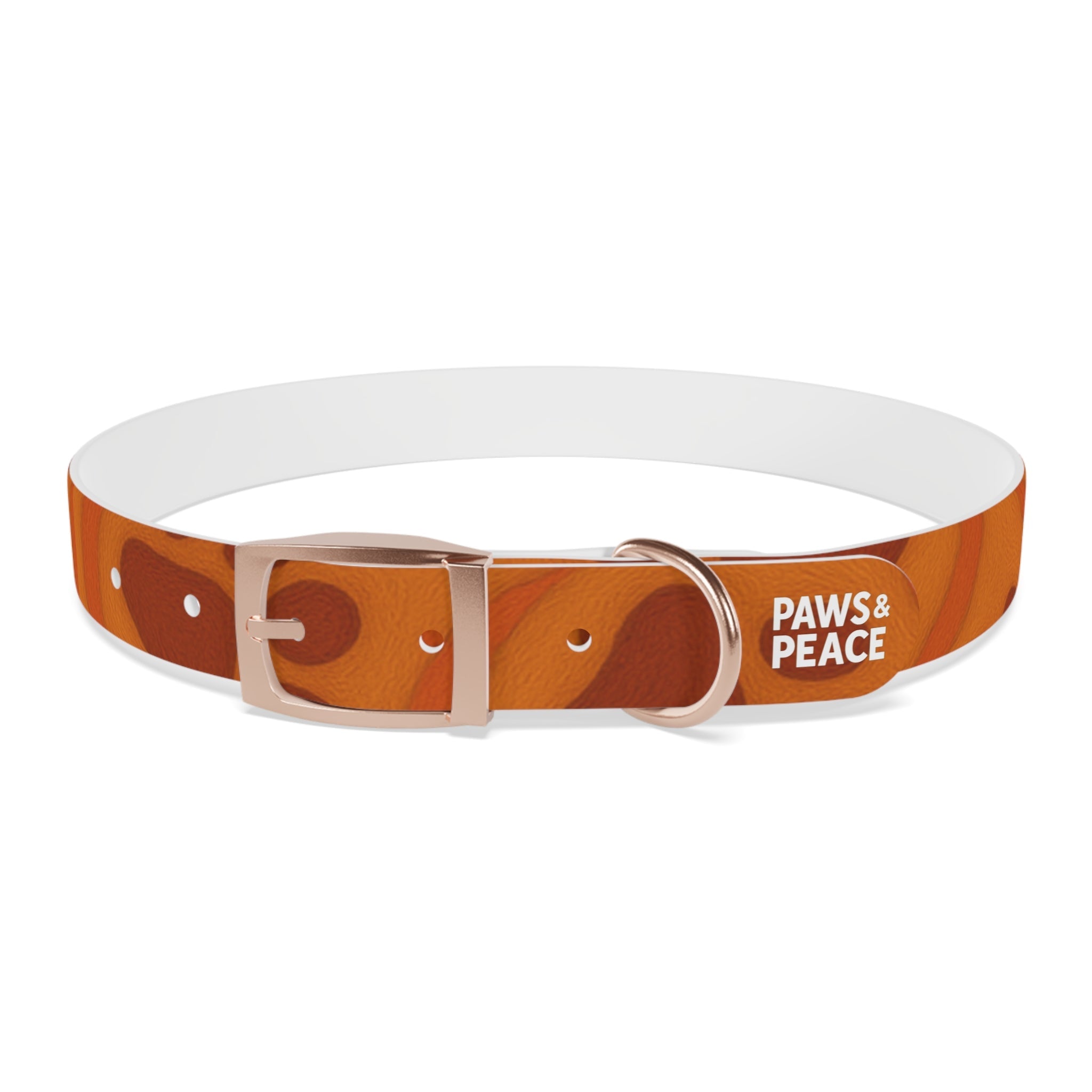 Stylish Pets Collar  (Orange) Paws&Peace Design Printify