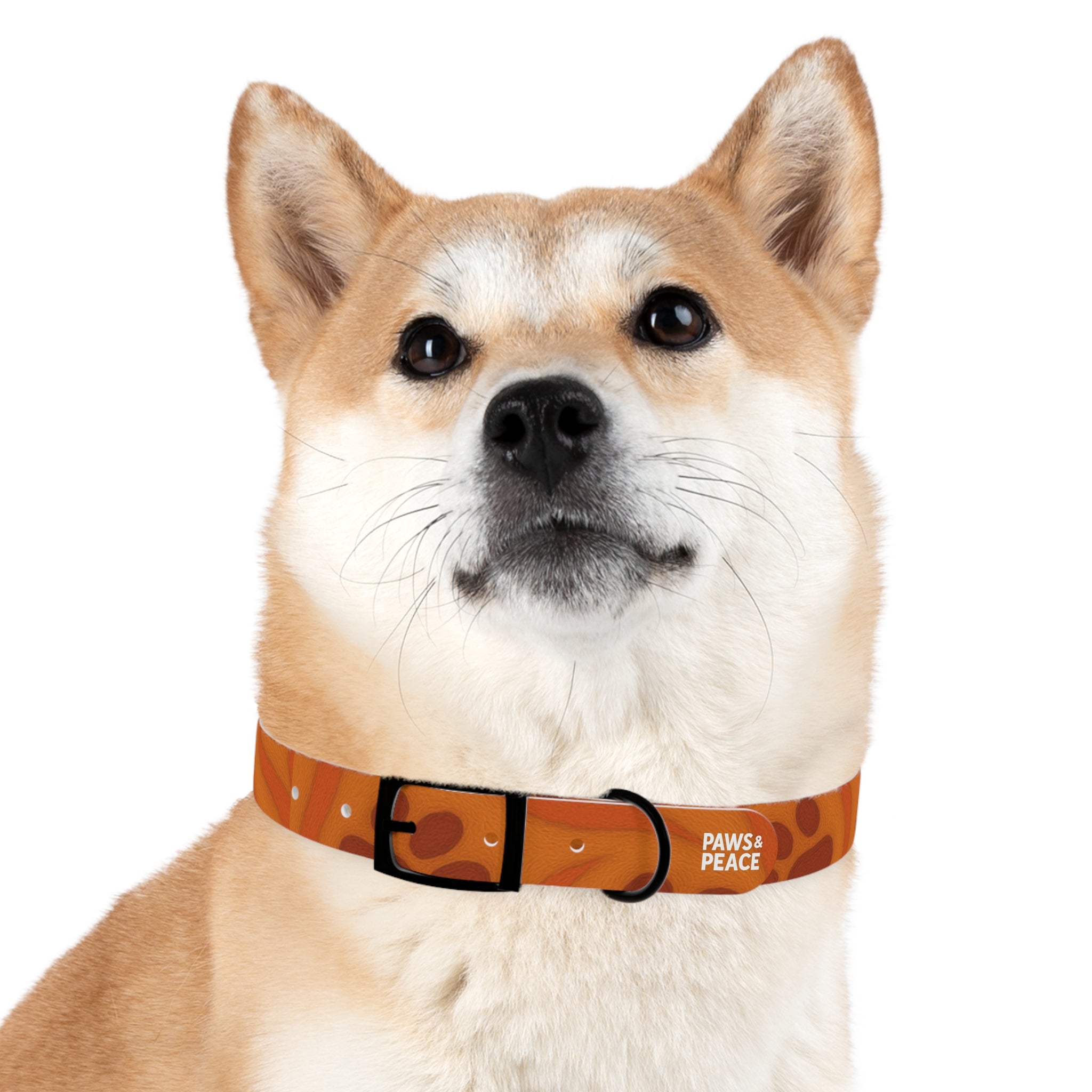 Stylish Pets Collar  (Orange) Paws&Peace Design Printify