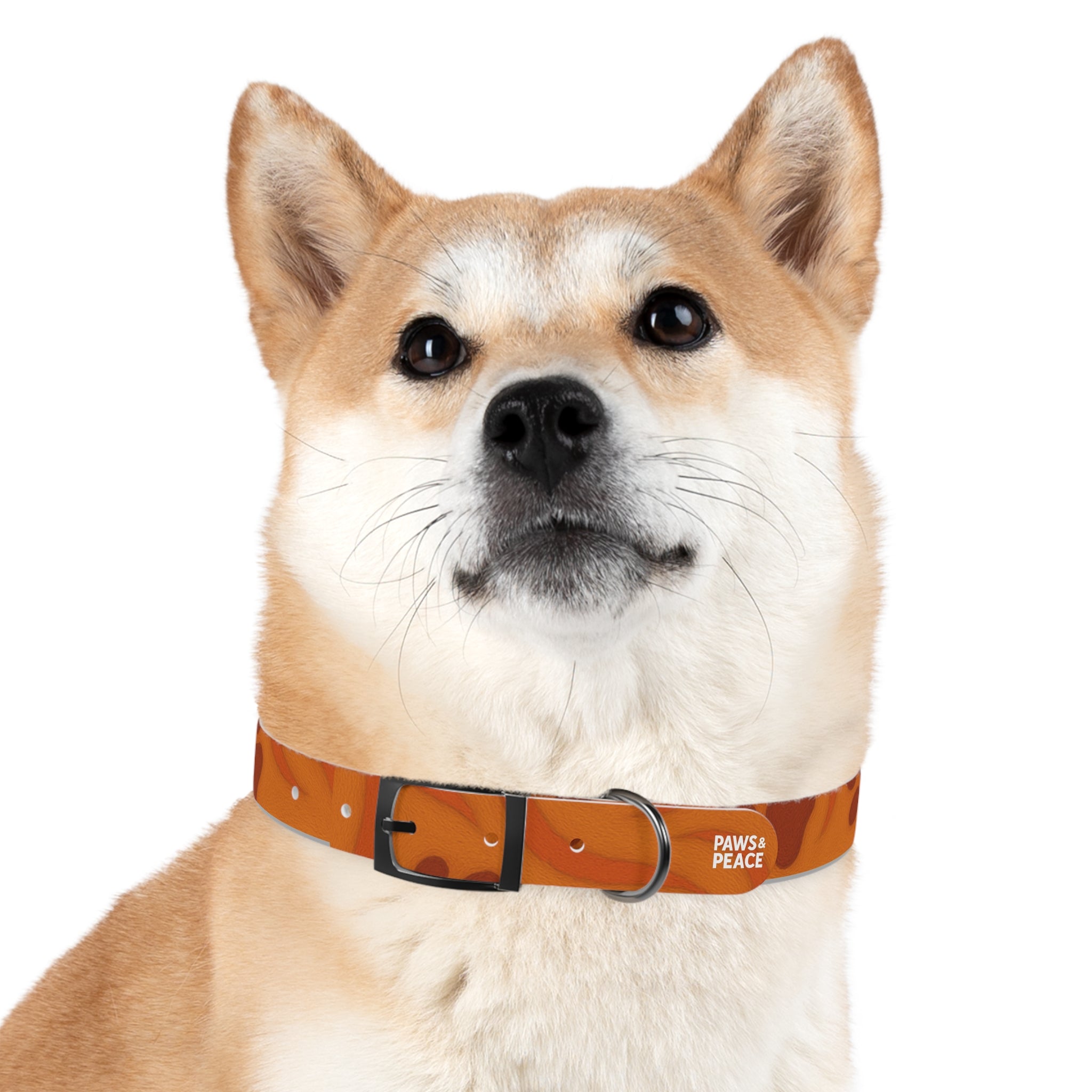 Stylish Pets Collar  (Orange) Paws&Peace Design Printify