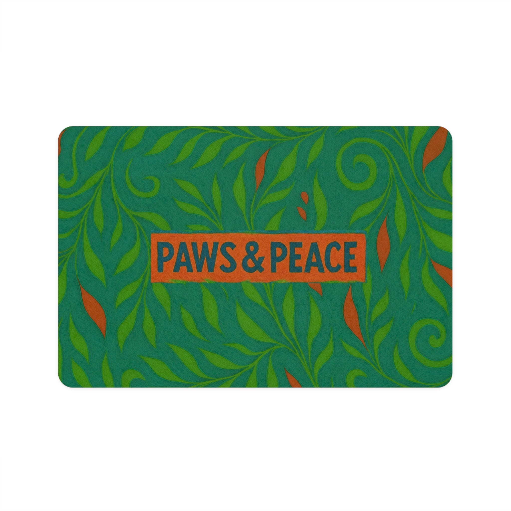 Paws & Peace Pet Food Mat | Eco-Friendly Pet Mat Printify