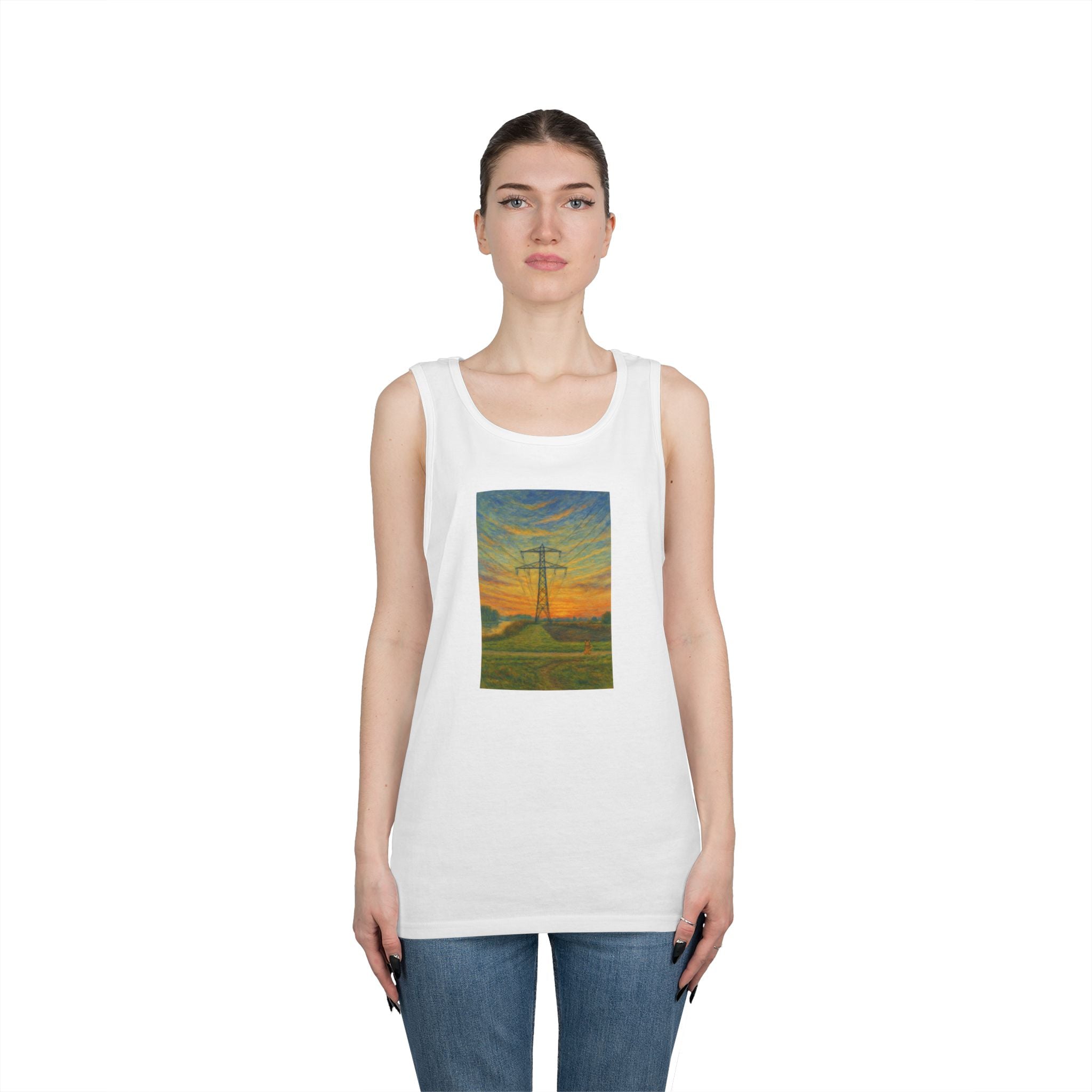 Unisex Long9 Sunset Tank Top by Paws&Peace Printify