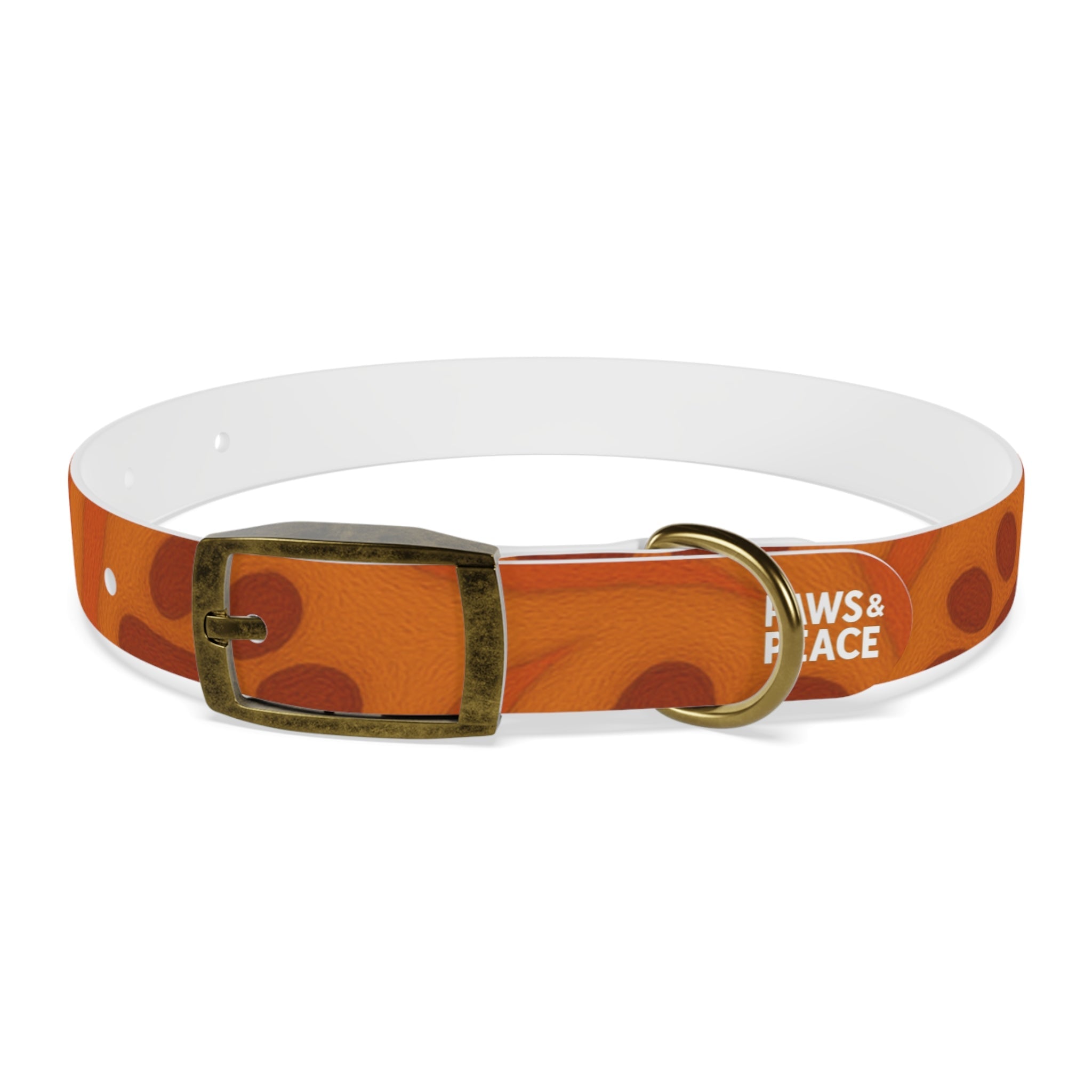 Stylish Pets Collar  (Orange) Paws&Peace Design Printify