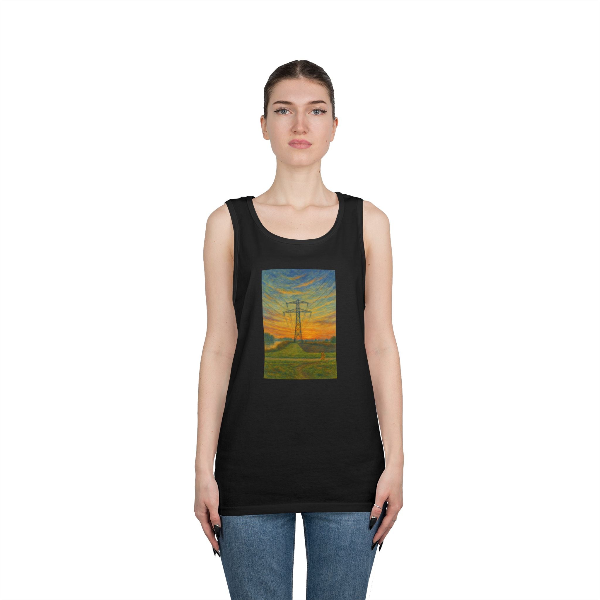 Unisex Long9 Sunset Tank Top by Paws&Peace Printify