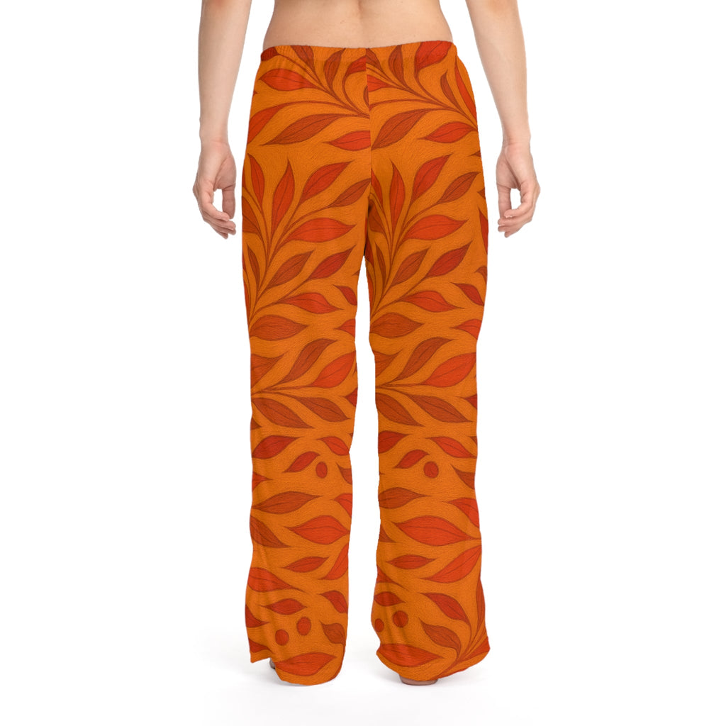 Orange leaf Women's Pajama Pants Printify