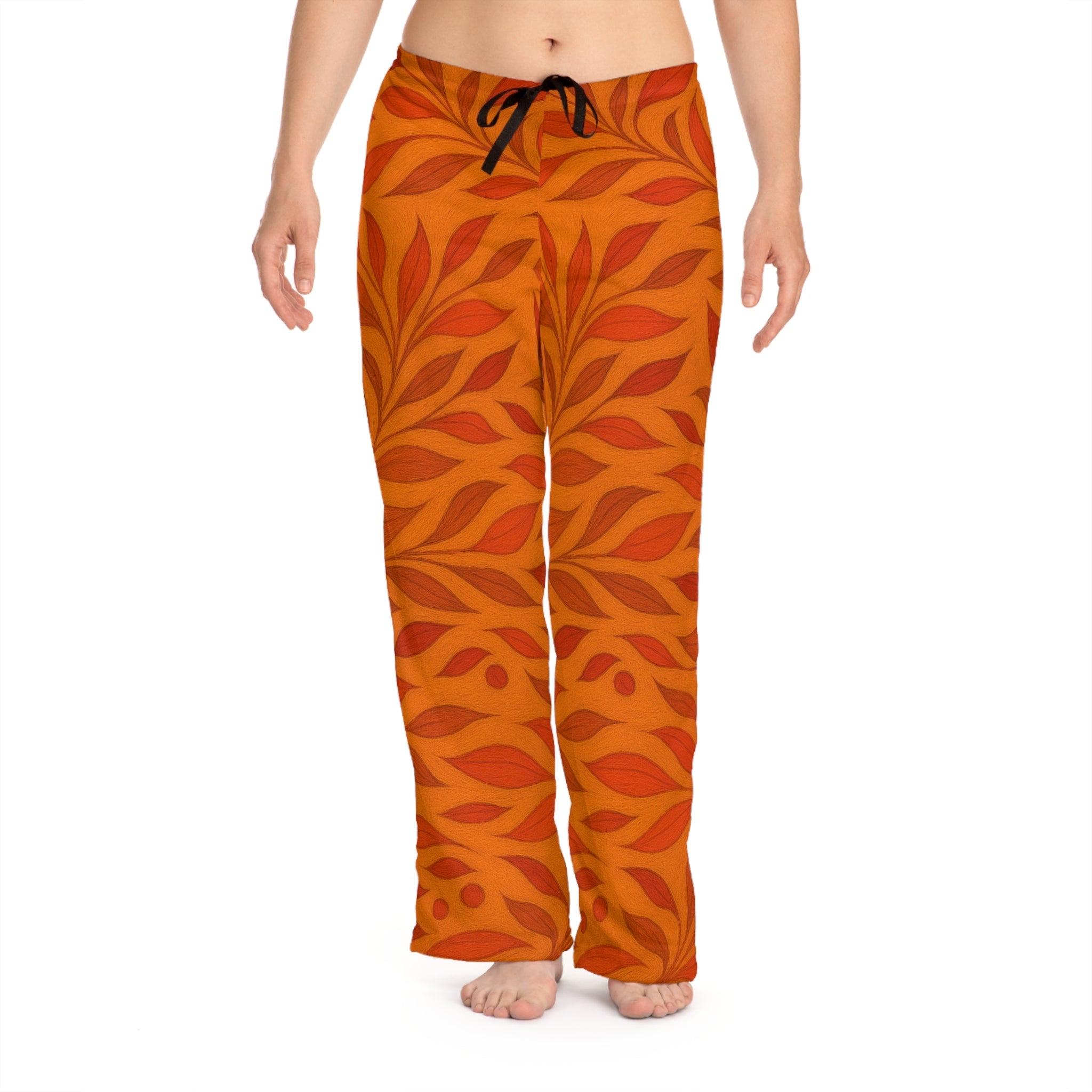 Orange leaf Women's Pajama Pants Printify