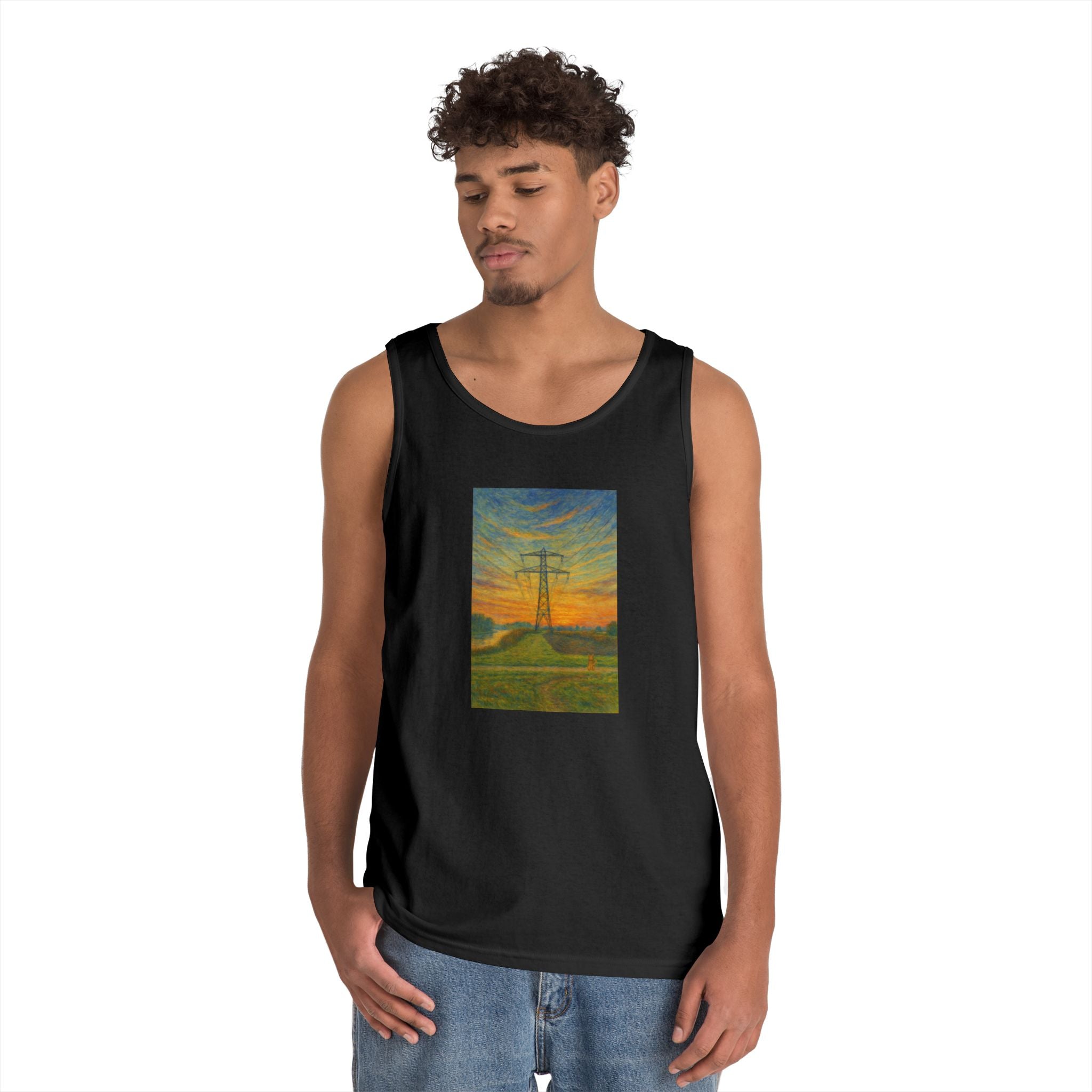 Unisex Long9 Sunset Tank Top by Paws&Peace Printify