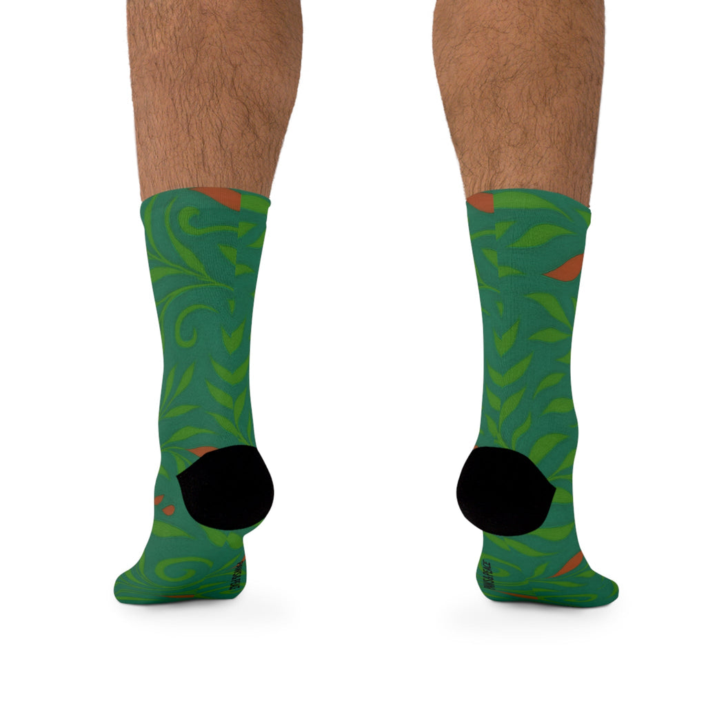 Paws&Peace Eco-Friendly Plant Print Socks (Green) Printify