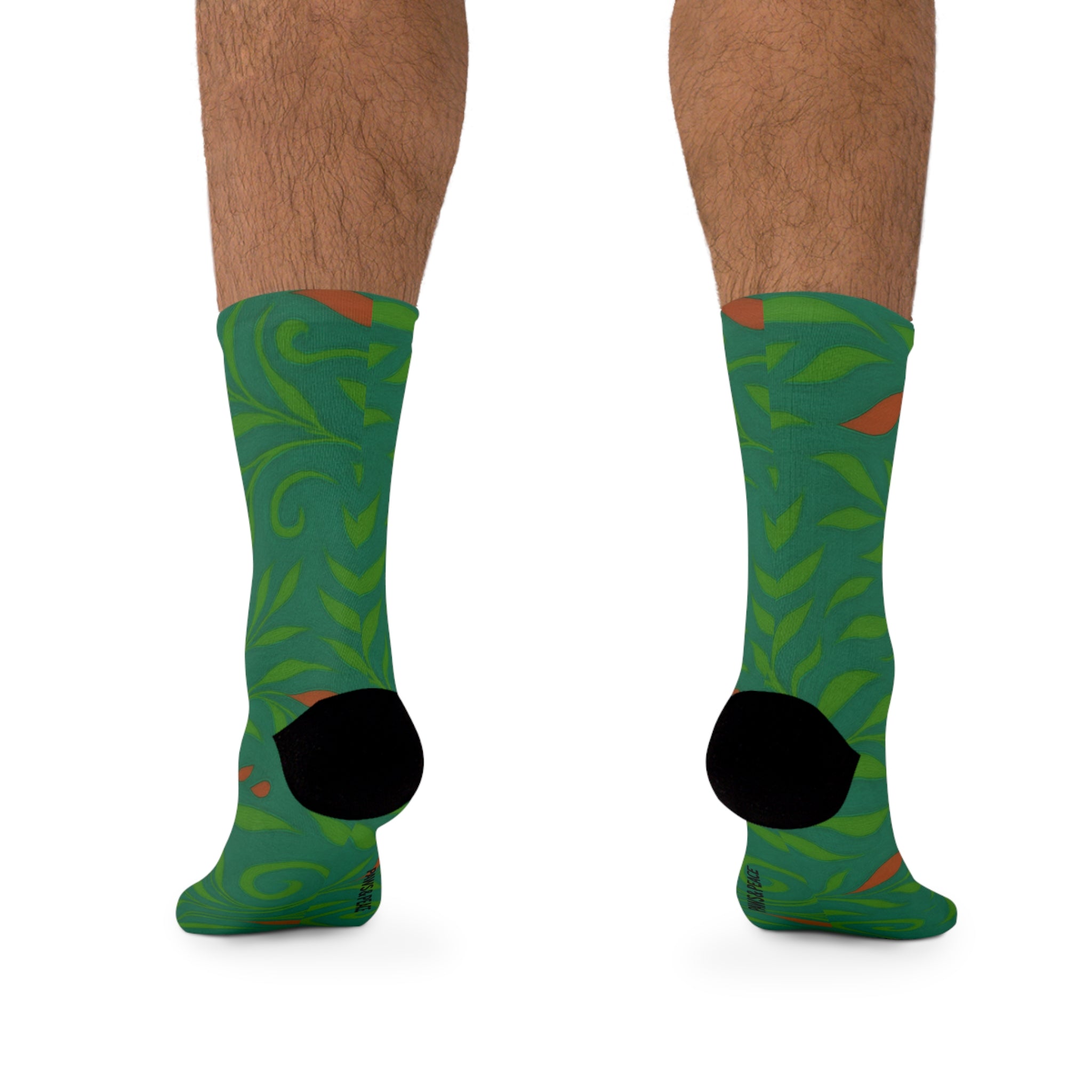 Paws&Peace Eco-Friendly Plant Print Socks (Green) Printify