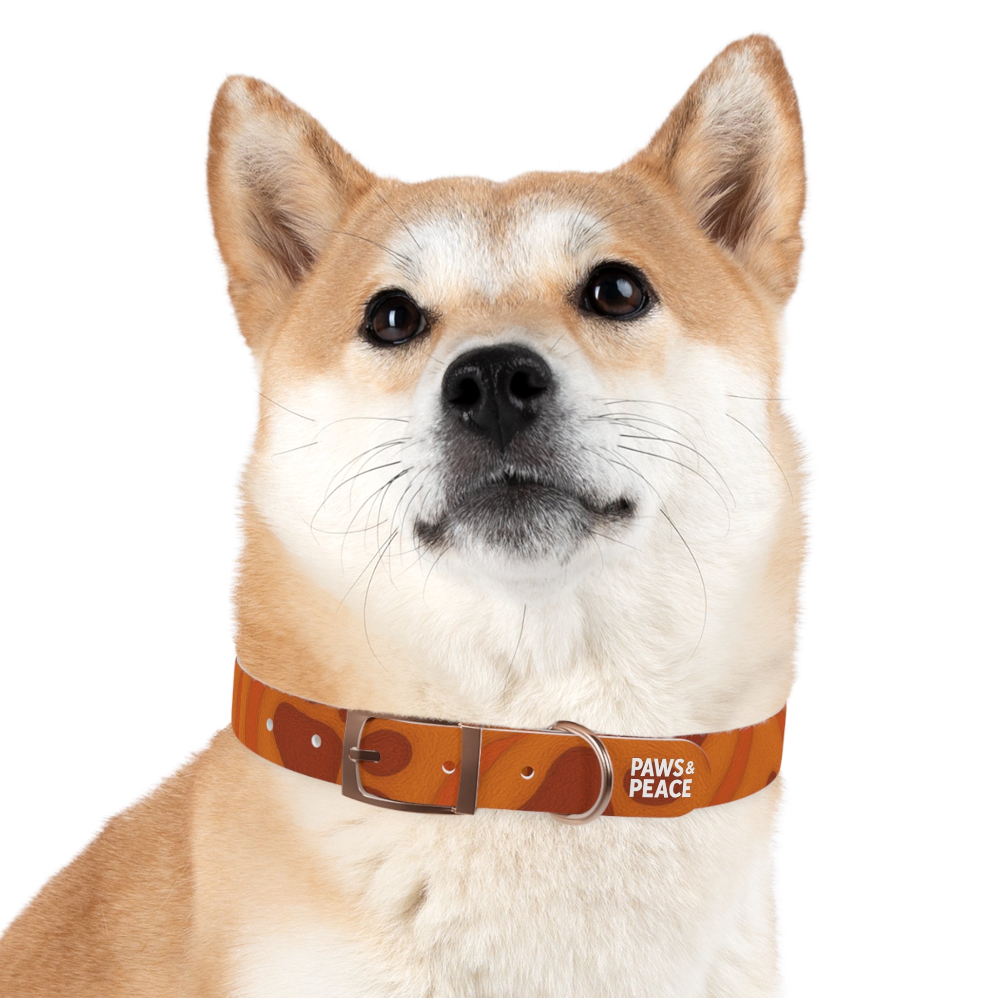 Stylish Pets Collar  (Orange) Paws&Peace Design Printify