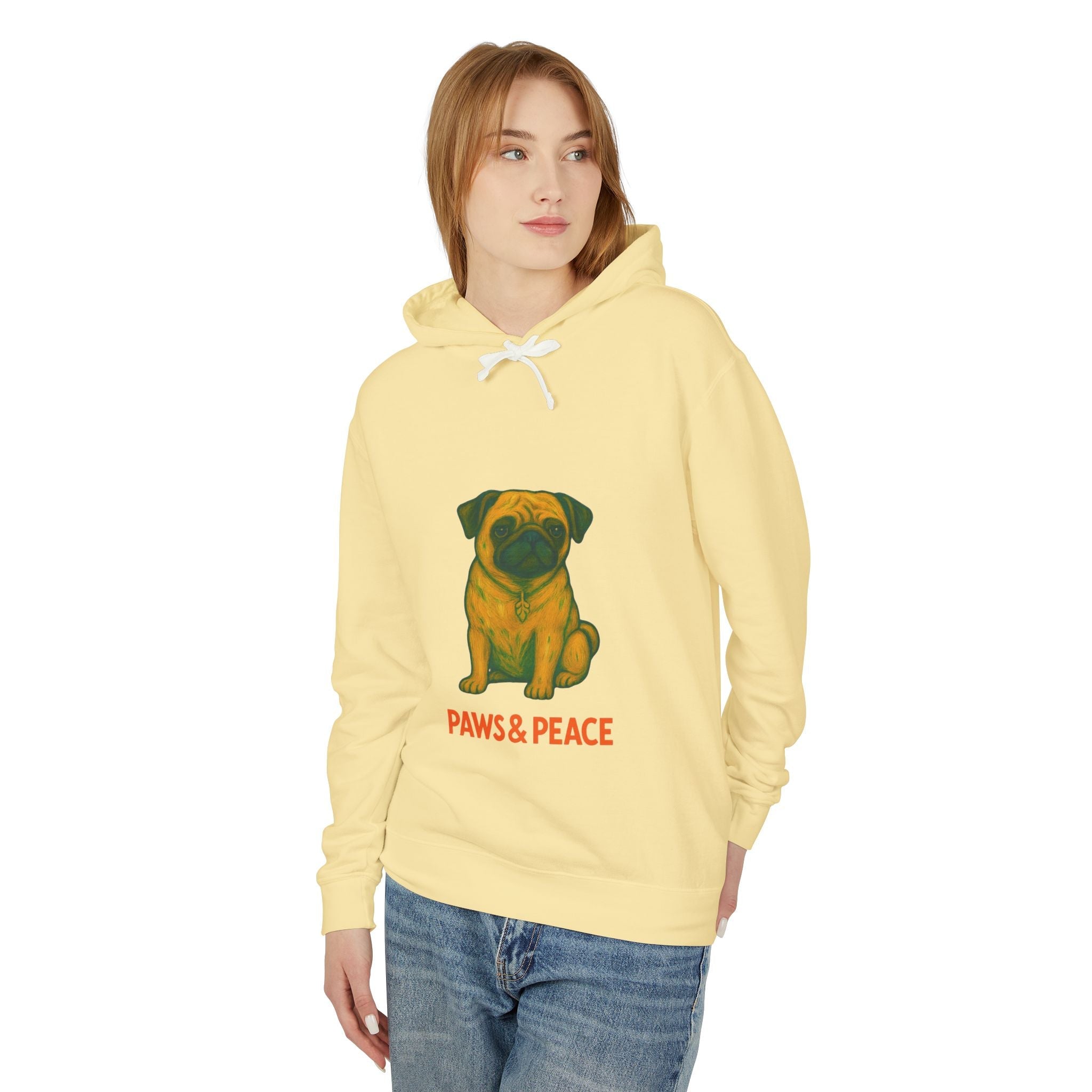 Unisex (Puggo) Lightweight Hoodie by Paws&Peace Printify